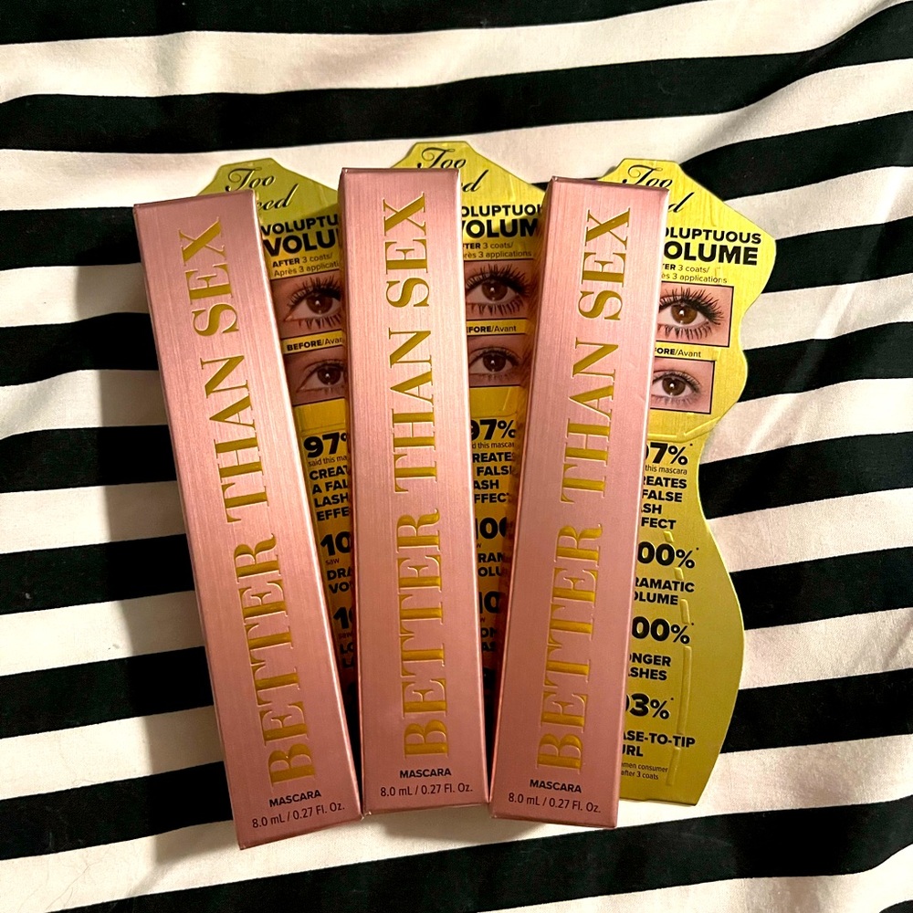 Too faced, better than sex mascara, three brand new